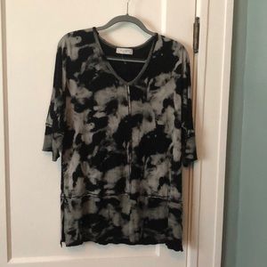 Black/Gray Tie Dye Style Top